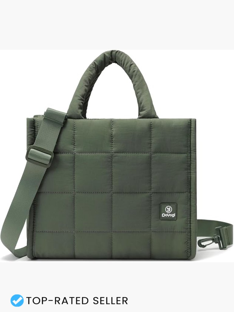 Quilted Crossbody Bag Puffer Weekender Overnight Tote Shoulder Bag Organizer